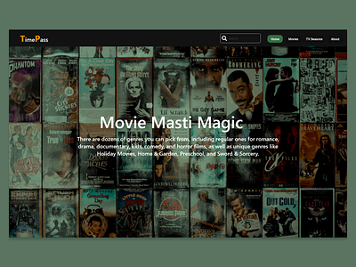 Movie Website: Landing Page app design home page landing page logo ui