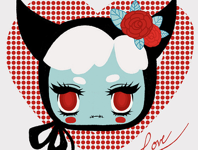 Lovemenot bigeyes character design design gothic illustration lowbrow procreate spooky cute