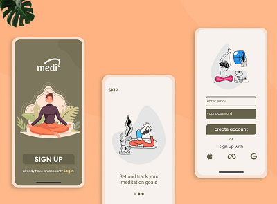 Medi - meditation app ui ux design concept app design daily ui meditation meditation app meditation app ui mobile app mobile app design ui ui design ui ux user experience user interface ux