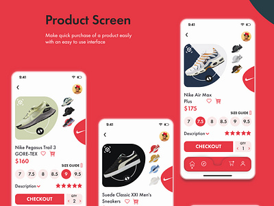 Xneakers app design dailyui shoe app design ui ui design ui ux user interface