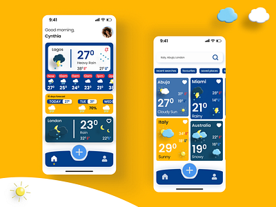 Weather app animation app design dailyui mobile app design ui design uiux uiux design user interface weather app