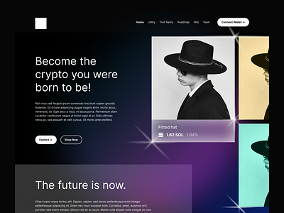 NFT Landing page dark landing page nft token ui ux web design website