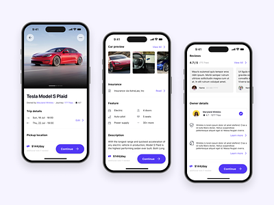 Car detail page - Rent App