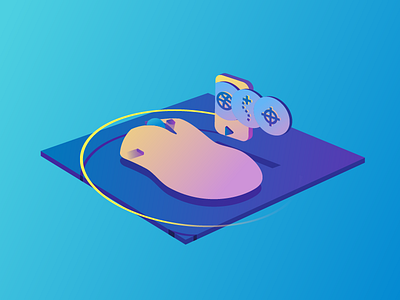 Mouse Isometric Illustration 3d app gadget game gradient hardware illustration isometric mouse pc