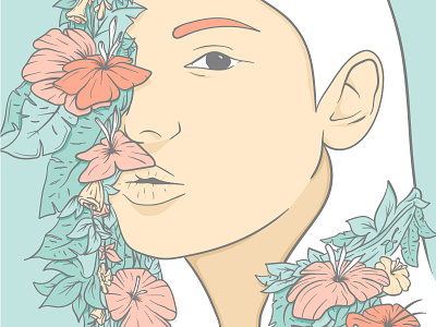 Flowerful 2 | Surreal Portrait Illustration flower hand drawn head icon illustration leaves portrait surrealism