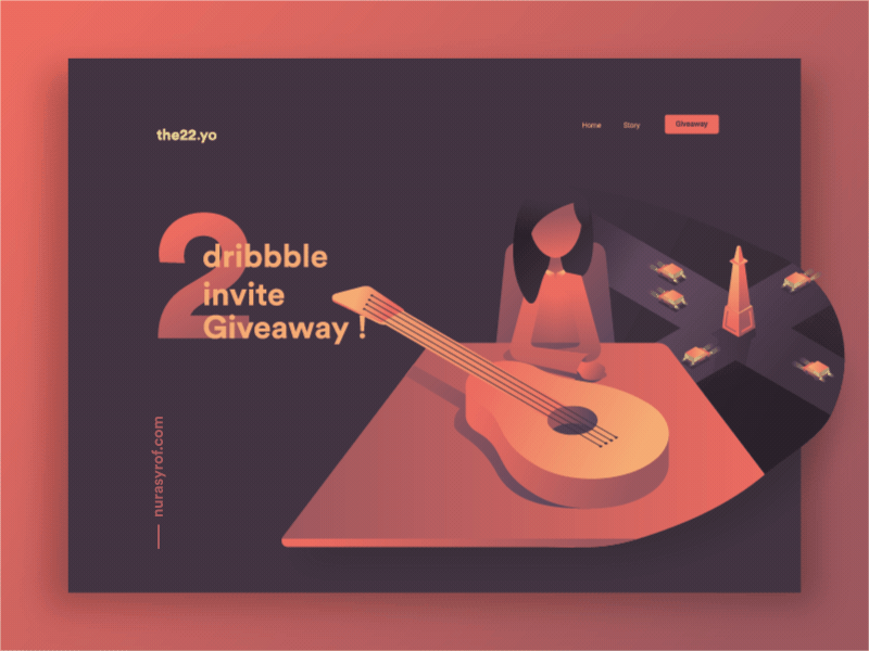 Birthday Giveaway! animation app birthday giveaway gradient illustration invitation invite landing page motion website