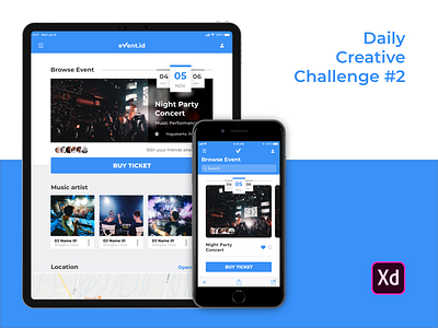 Daily Creative Challenge #02 app challenge daily interactive interface phone responsive tablet ui ux website xd