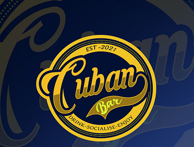cuban bar logo graphic design illustration logo