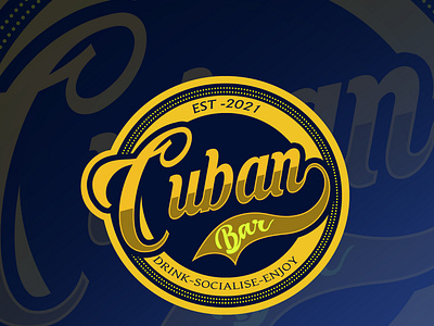 cuban bar logo graphic design illustration logo