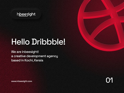 Hello Dribbble! agency black company design agency development company dribbble glow noise red shot ui uiux ux