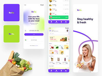 Beliv. - Grocery APP agency branding company design design agency development company logo redesign ui