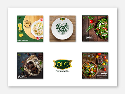 Olio Premium Oils Social Media Posts branding design graphic design typography