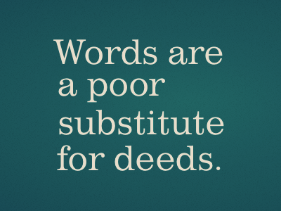 Words vs Deeds type