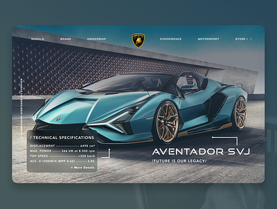 Lamborghini Release Website Concept app branding car design flat icon illustration logo ui ux vector web