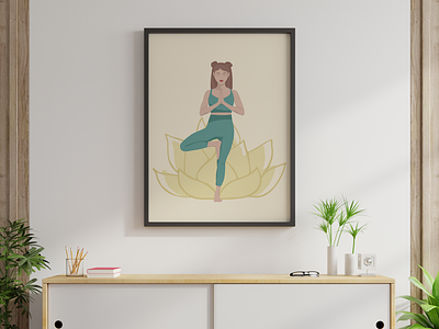 Yoga girl adobe illustrator art design faceless girl illustration lotus meditation poster yoga