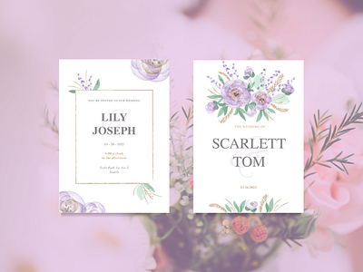 Watercolor wedding  invitation