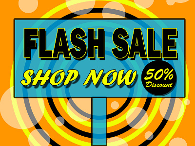 Flash Sale Discount 50% Banner Promotion, flyer, Design Grafis