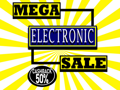 mega sale cashback 50% banner template promotion