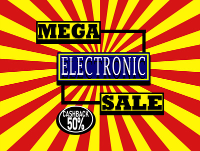mega sale cashback 50% banner template promotion advertising