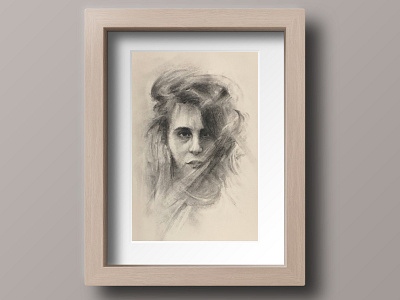 Female Portrait Study I art charcoal drawing drawing hand drawn illustration