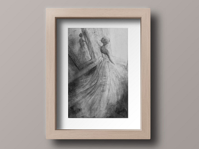 Bride in Charcoal Figure Drawing art charcoal drawing drawing hand drawn illustration