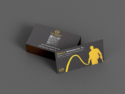 Life Advance Fitness Business Cards athletic branding business cards design graphic design indesign