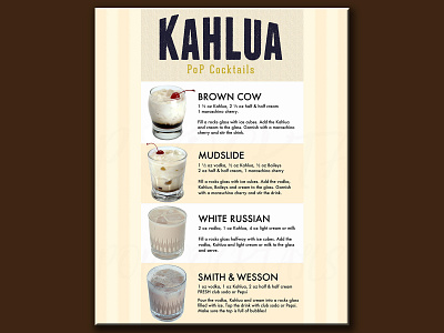 Kahlua Collection by Pop Cocktails design photography