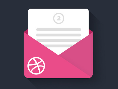 2 Invites for a grab. draft dribbble invite invites long shadow mail two