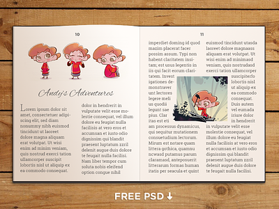 FREE PSD - Book template book comic download free free psd illustration psd story book