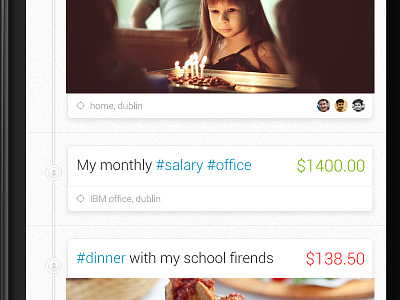 Trackash - Timeline android expense expense application hashtags ios timeline trackash
