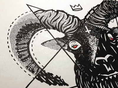 Black Phillip Inking black philip collage illustration inking sketch witch