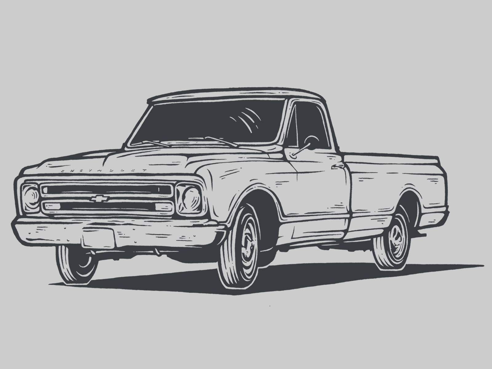 Chevy Trucks 1967-1988 chevy illustration ink