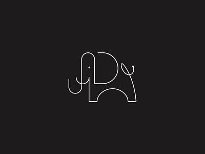 Loxodonta animal elephant icon line logo minimal modern