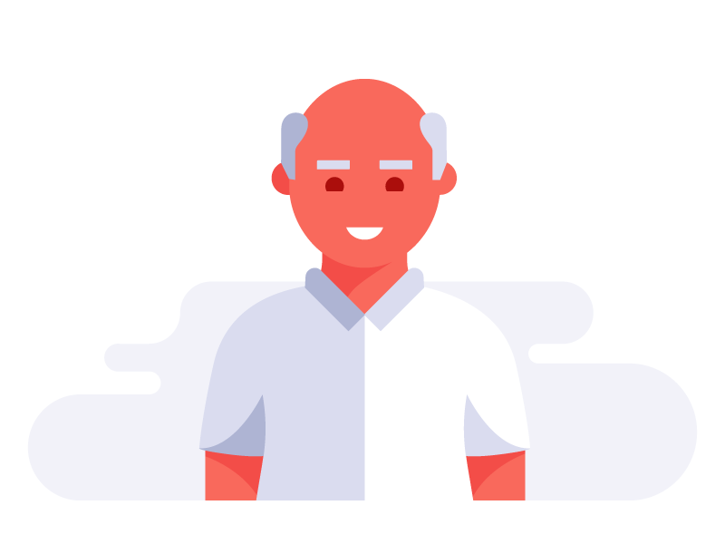 Retiree bald illustration man older vector