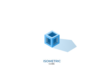 Blue Isometric Cube