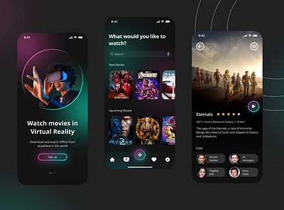 Movie App - Neon app movie neon ui ux