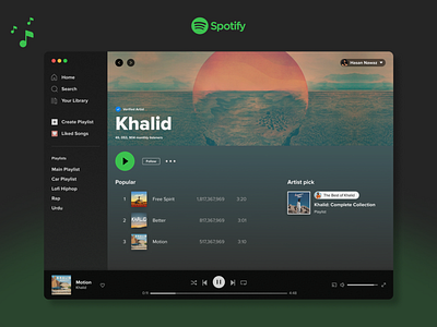 Spotify Desktop Application app application branding dashboard design desktop spotify ui