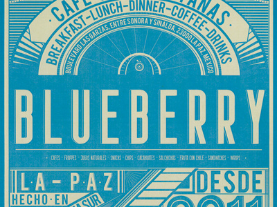 Blueberry poster blueberry mexico restaurant typography vintage