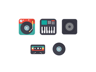 Music Icons audio design disc graphic icon icons illustration music sound vector vinyl