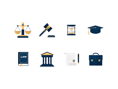 Law and Justice Icons design graphic icon icons illustration justice law law firm legal legislation vector