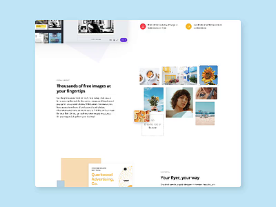 Flyer Maker Landing Page canva design graphic ui