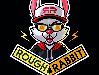 Rought Rabbit logos branding design gaming illustration logo vector