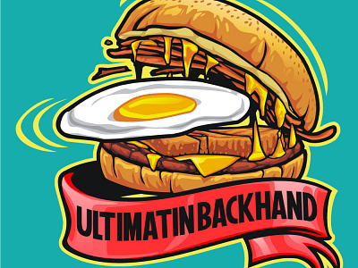 ULTIMATIN BACKHAND Alt Logo burger character design graphic design illustration logo typography vector