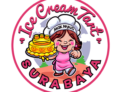 ice cream tart logos branding design illustration logo vector