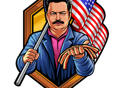 ron swanson 02 branding character design illustration logo sold out vector