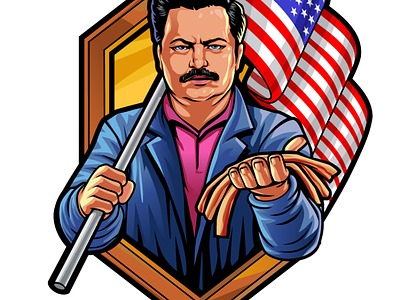 ron swanson 02 branding character design illustration logo sold out vector