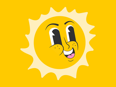 You Glow Girl! bee caseyillustrates cheeky happy illustration retro smile sun sunshine vector