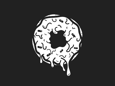 Junk Food | Doughnut black donut doughnut drippy junk food white