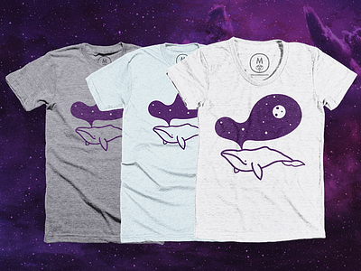Simple Space Whale | Shirt Edition animal bureau cotton for sale planet space whale