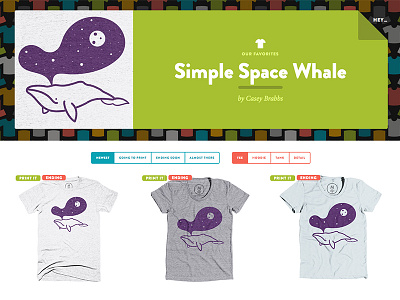 One Day Left!! animal cotton bureau screen print space space whale whale
